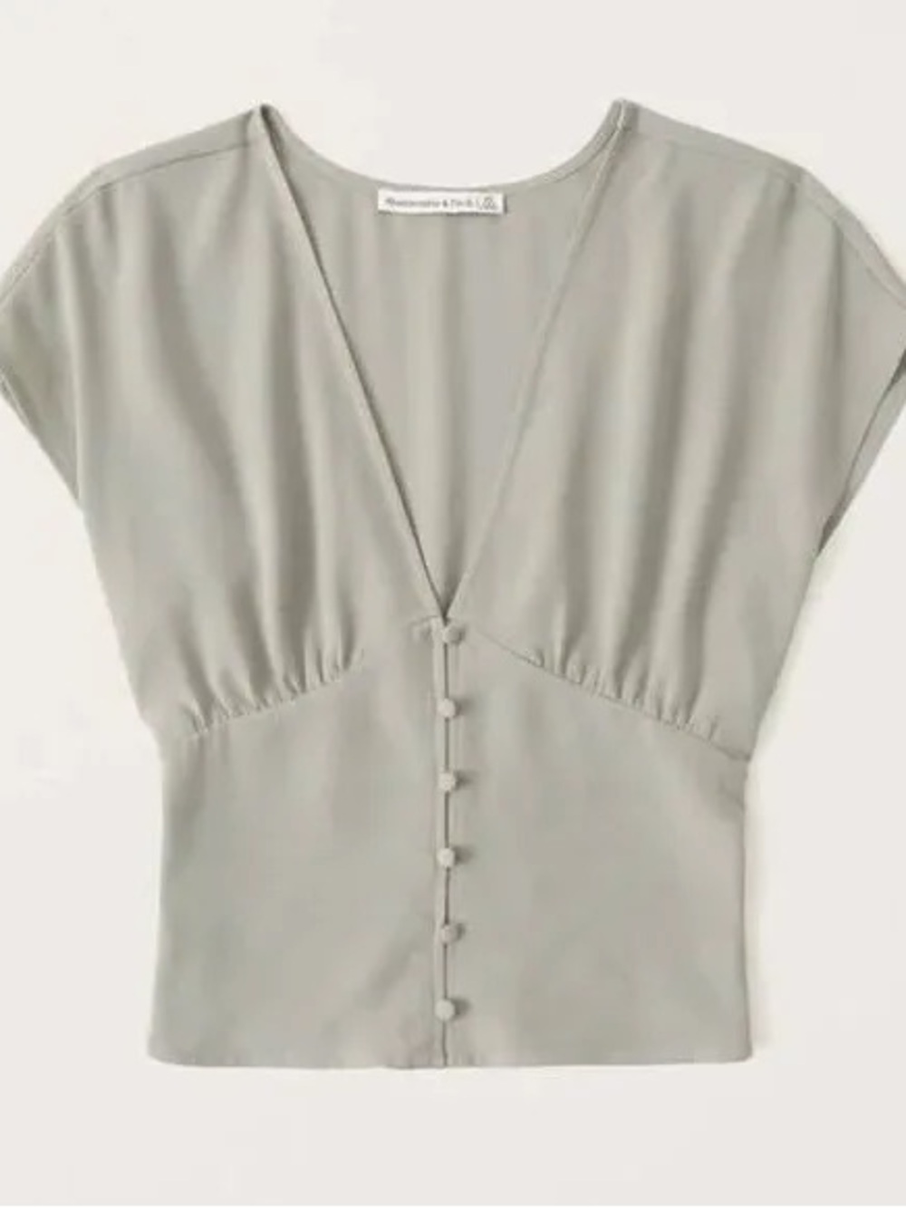 Abercrombie & Fitch Light Green Dolman Sleeve Button Up Blouse
